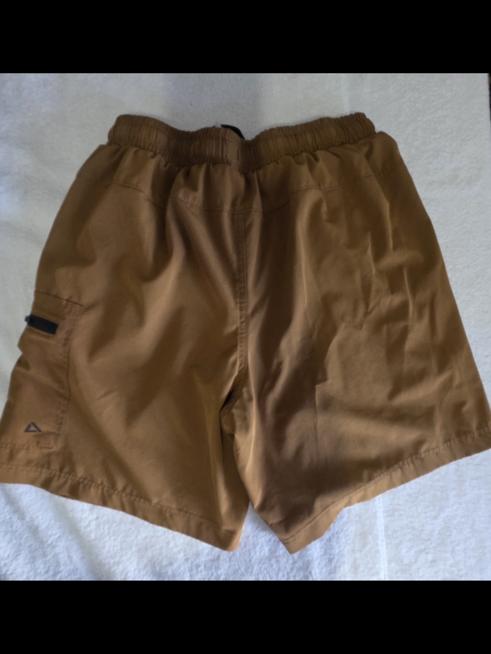 Men's Brown Hybrid Cargo Shorts with Drawstring Waist - Picture 4 of 6